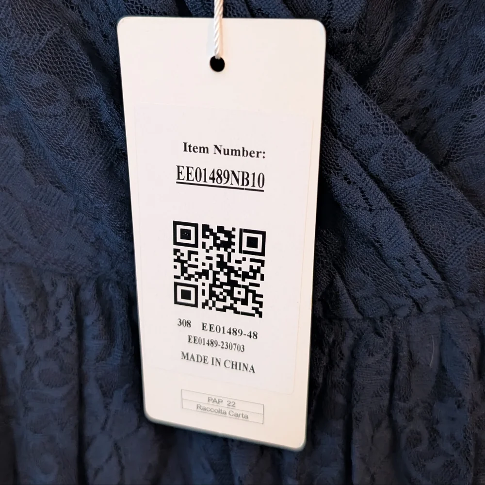 Ever Pretty Navy Blue Lace V Neck Layered Dress‎ NWT - Picture 3 of 6